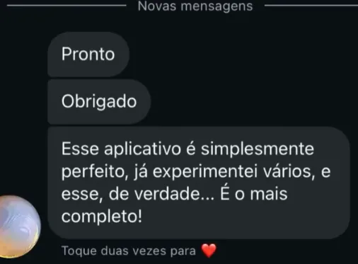 Mensagem de um músico contando como usa o GDrums